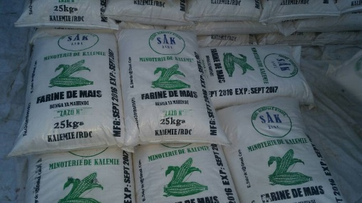 Sacs de farine de maïs de la minoterie de Kalemie